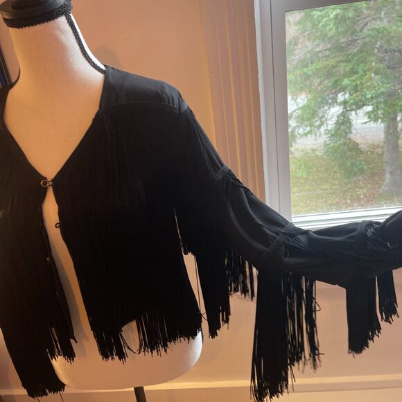 Goldie Black Fringe Jacket – XS - Picture 2 of 4
